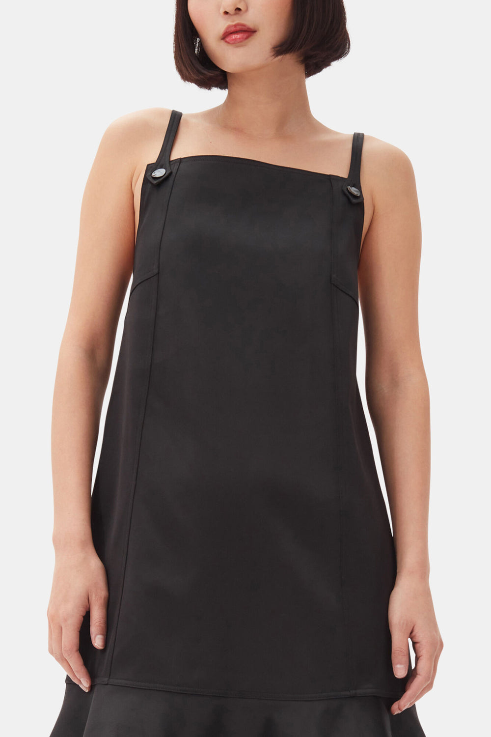 GANNI On Sale Black Duchesse Satin Mini Dress