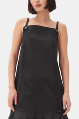 GANNI On Sale Black Duchesse Satin Mini Dress