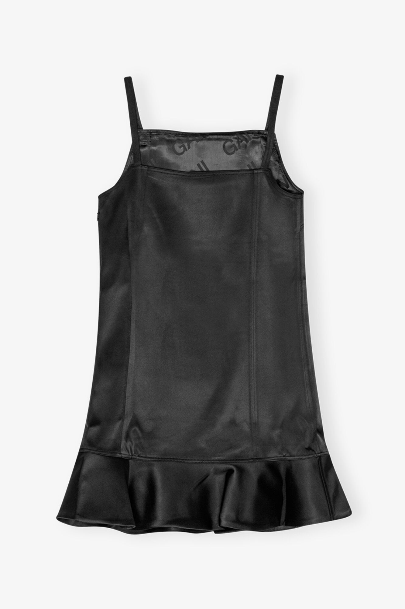 GANNI On Sale Black Duchesse Satin Mini Dress