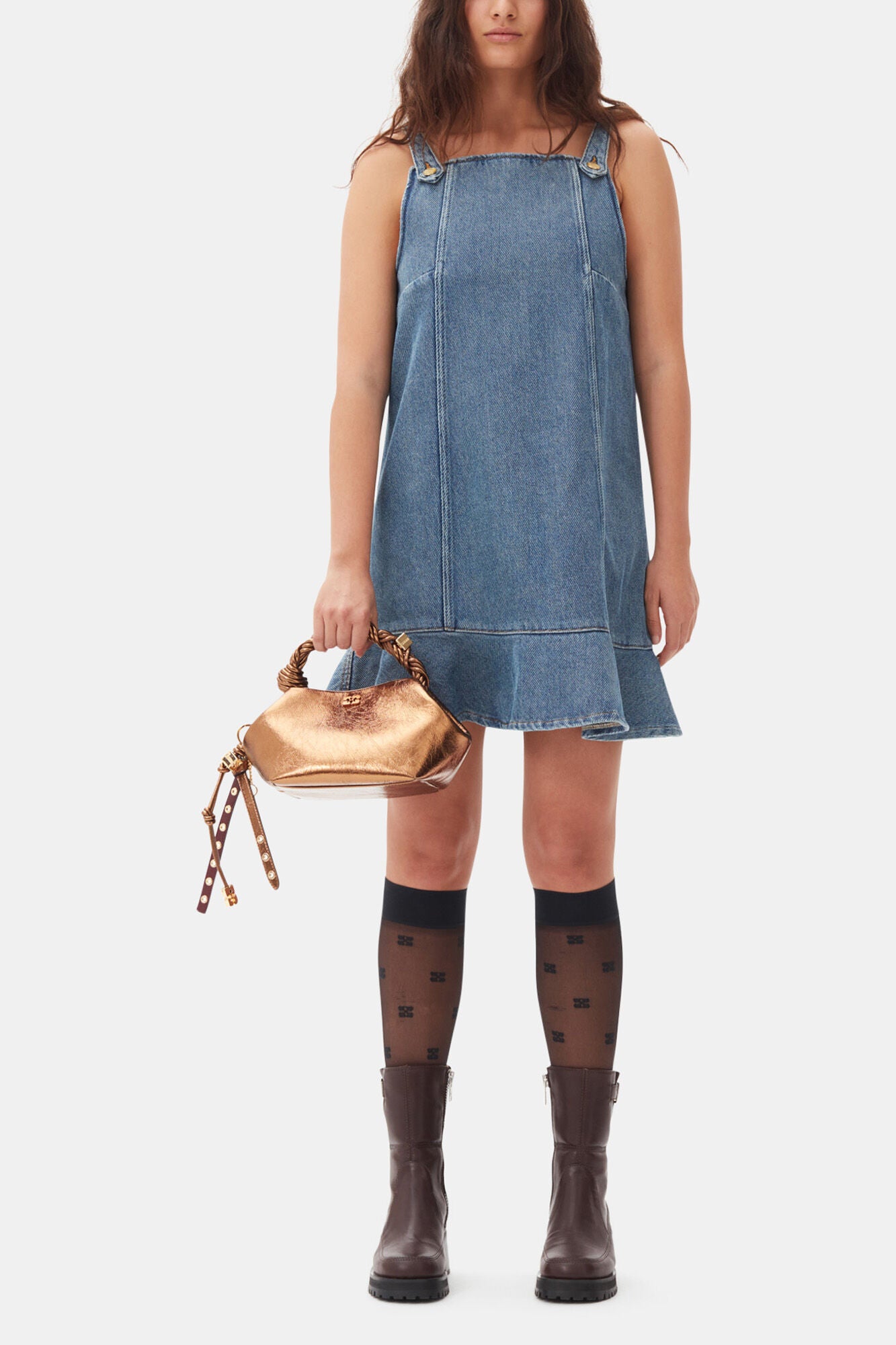 GANNI For Sale Blue Denim Mini Dress