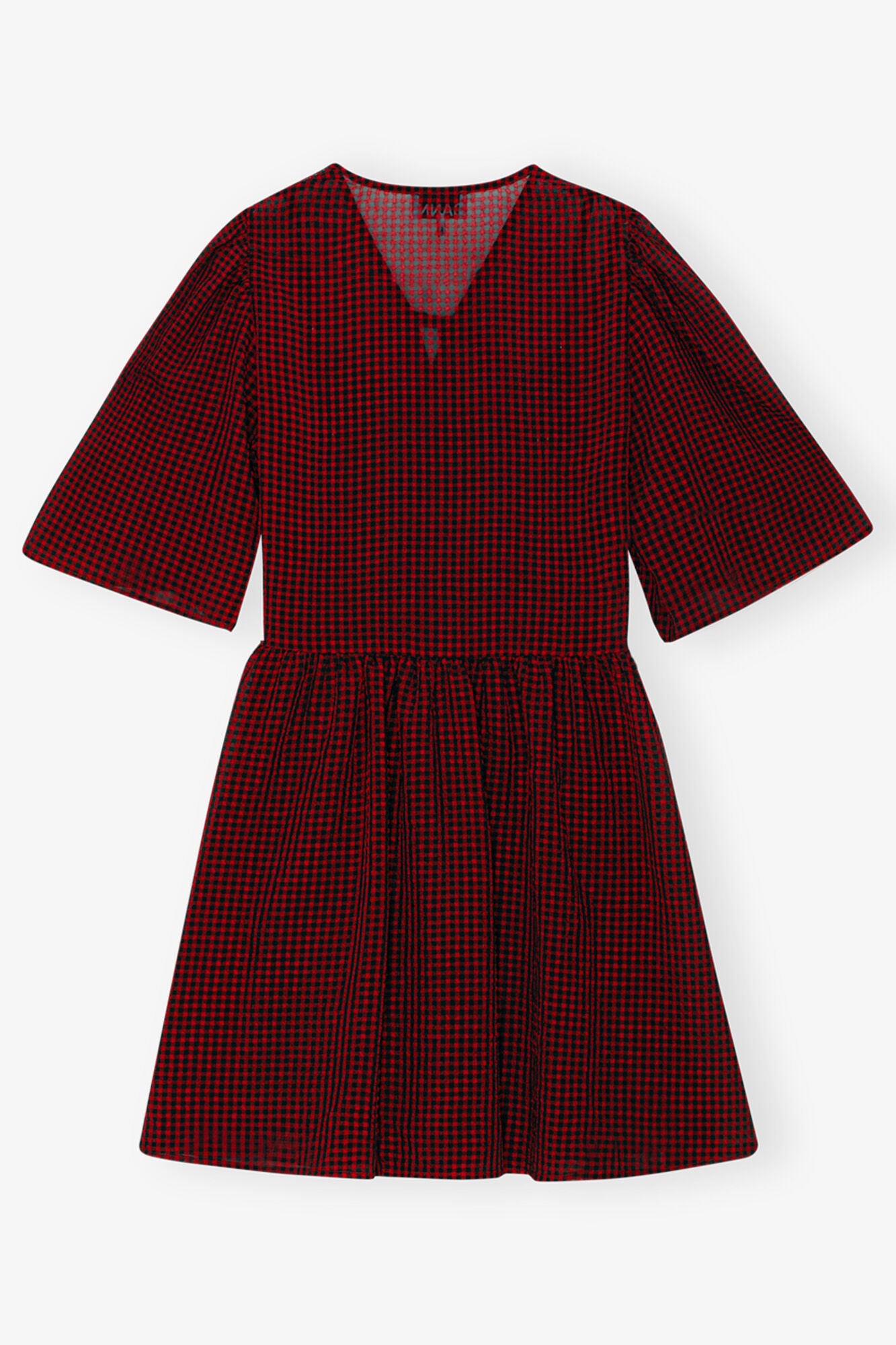 GANNI us Red Sheer Tie String Wrap Dress