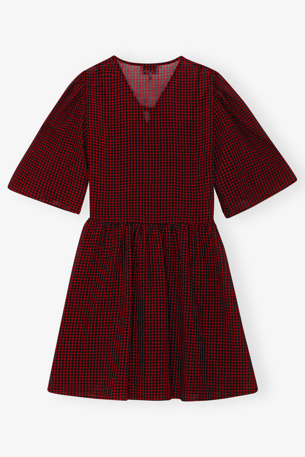 GANNI us Red Sheer Tie String Wrap Dress