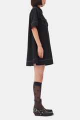 GANNI Online Black Crepe Mini Dress