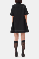 GANNI Online Black Crepe Mini Dress