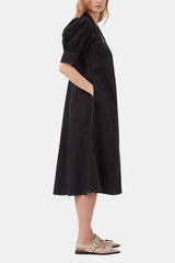 GANNI Hot Sale Cotton Poplin V-Neck Midi Dress