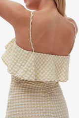 GANNI Outlet Stretch Seersucker Strap Mini Dress
