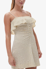 GANNI Outlet Stretch Seersucker Strap Mini Dress