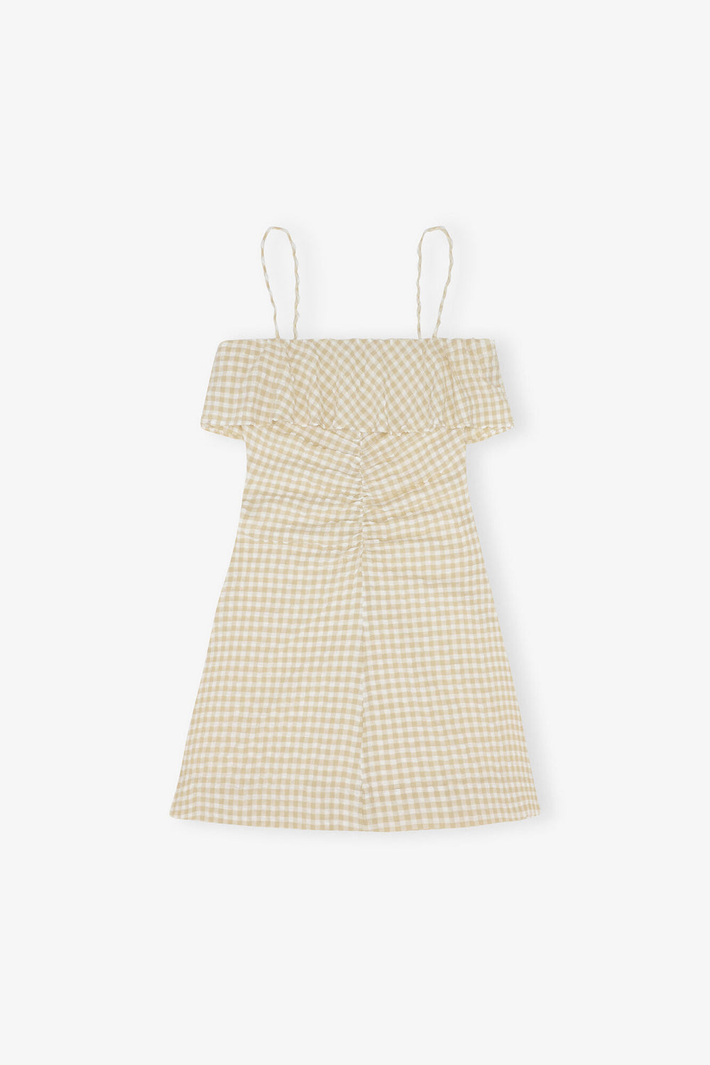 GANNI Outlet Stretch Seersucker Strap Mini Dress