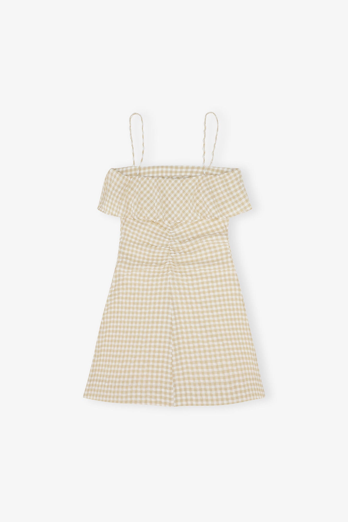 GANNI Outlet Stretch Seersucker Strap Mini Dress