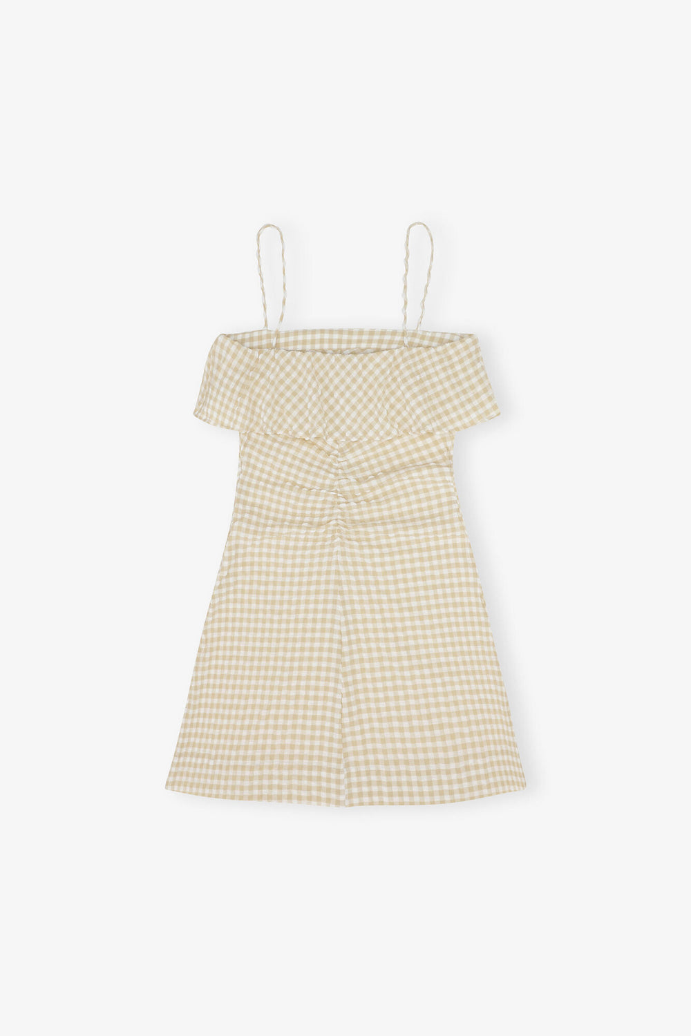 GANNI Outlet Stretch Seersucker Strap Mini Dress