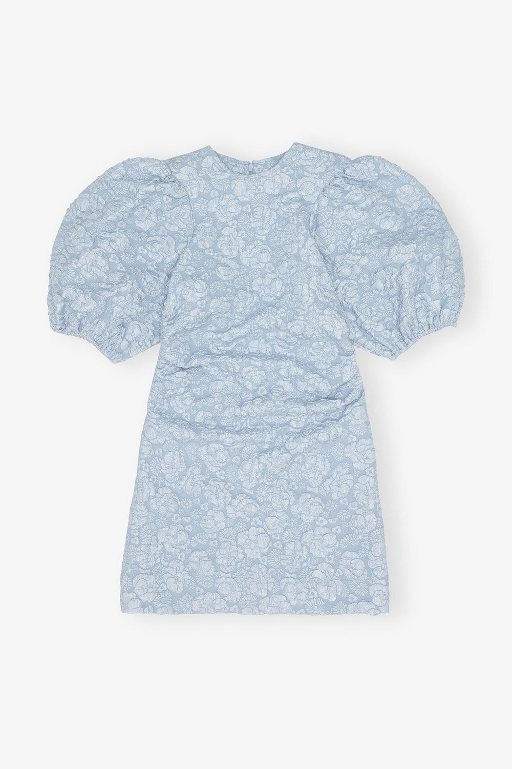 GANNI Hot Sale Stretch Jacquard Puff Sleeves Mini Dress