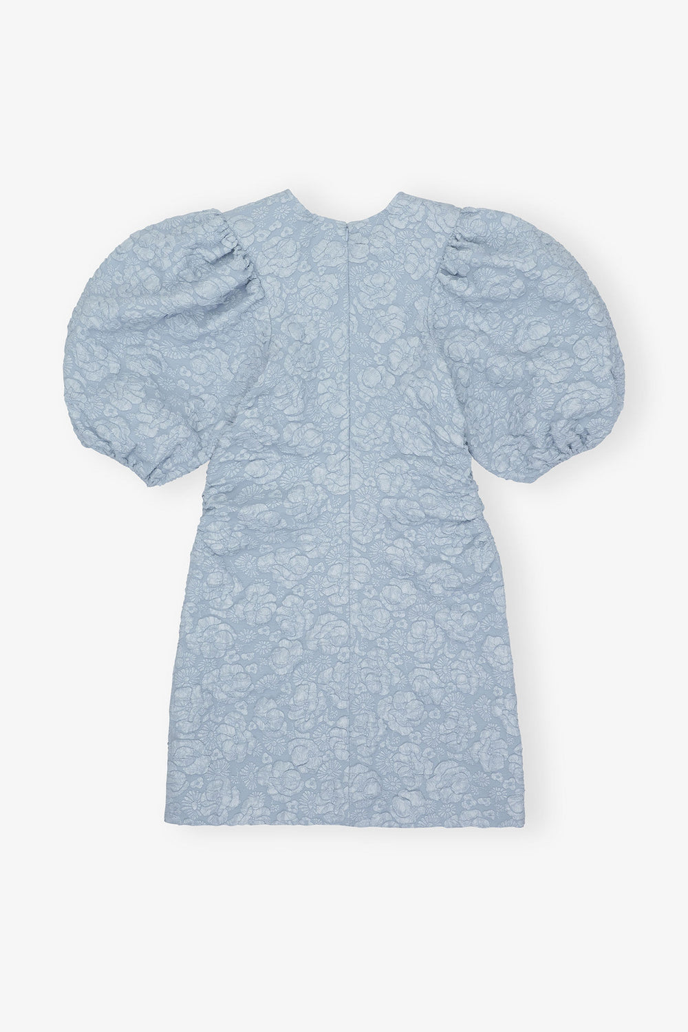 GANNI Hot Sale Stretch Jacquard Puff Sleeves Mini Dress