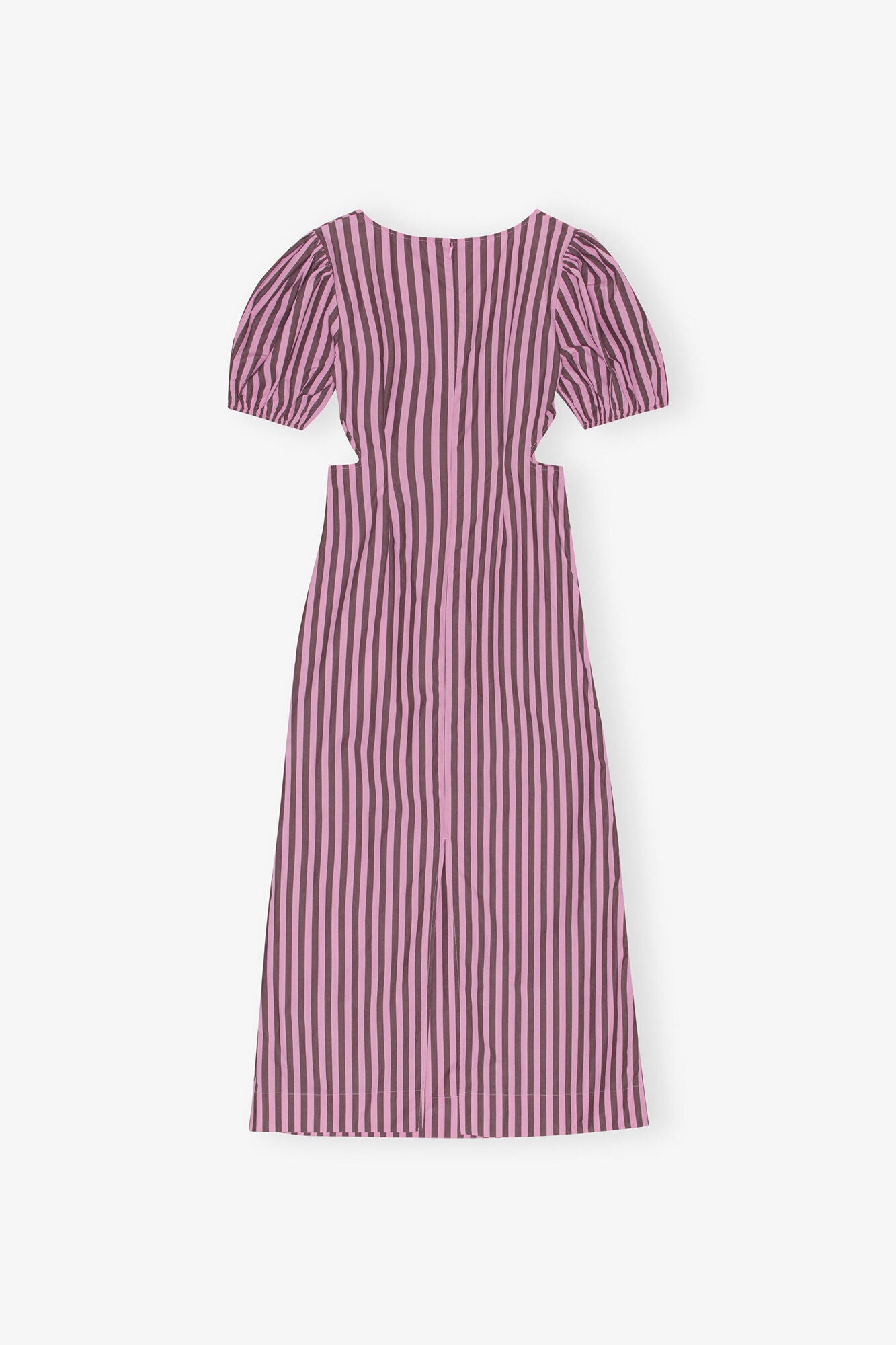 GANNI New Striped Cotton Cutout Dress