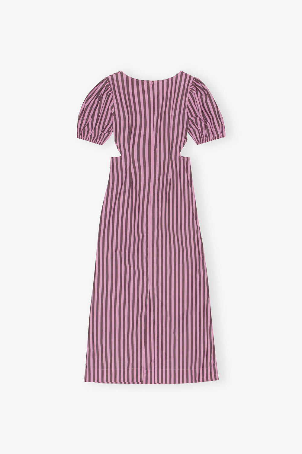 GANNI New Striped Cotton Cutout Dress