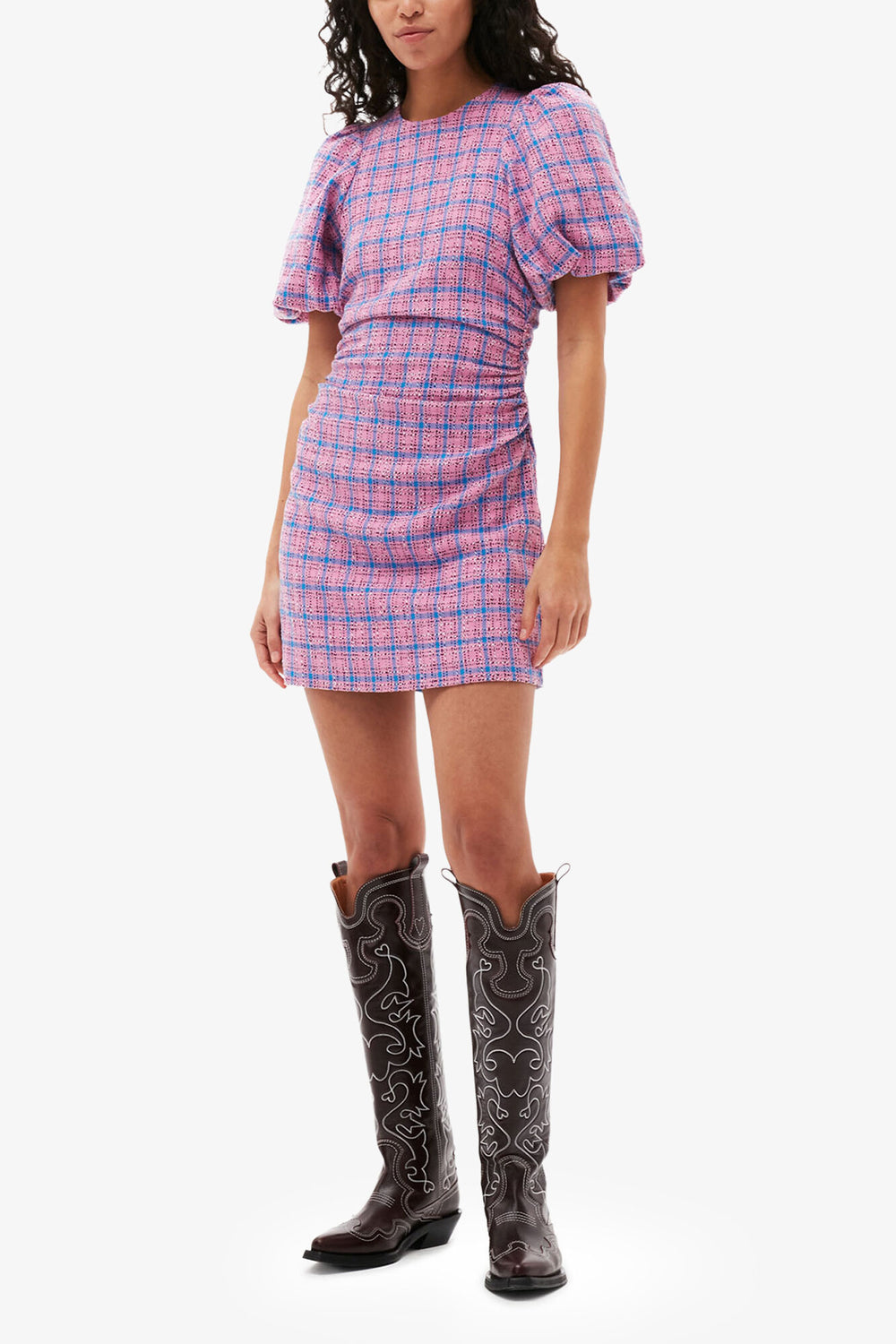 GANNI us Check Suiting Mini Dress