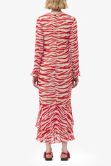 GANNI Online Printed Light Georgette Maxi Dress