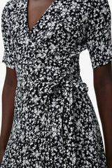 GANNI Hot Sale Printed Crepe Wrap Dress