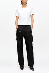 GANNI us White Cropped Heart T-shirt