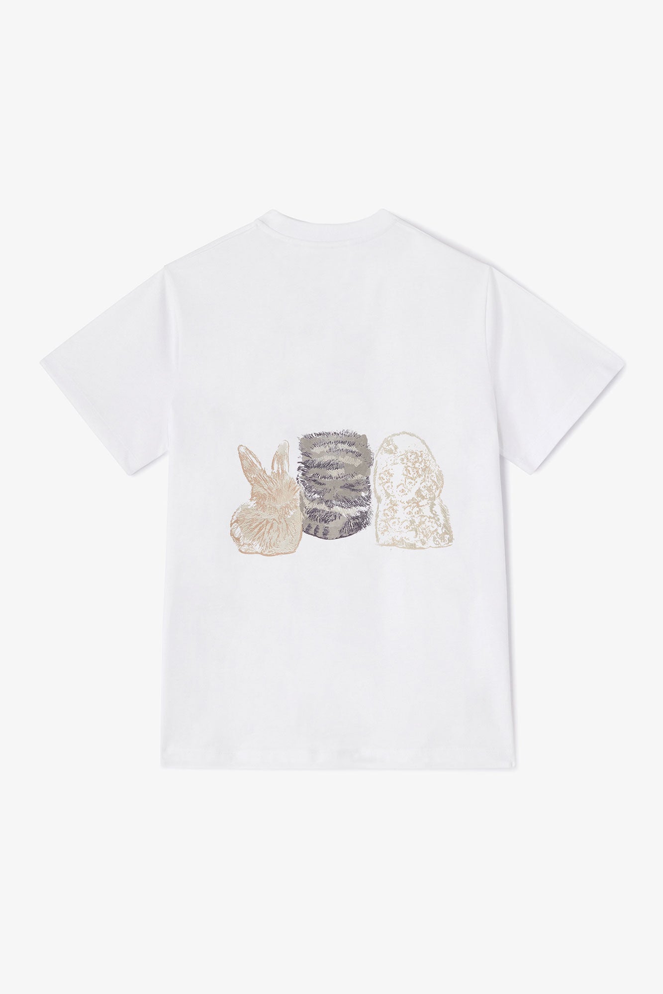 GANNI Online White Animals Print T-shirt
