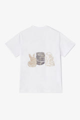 GANNI Online White Animals Print T-shirt