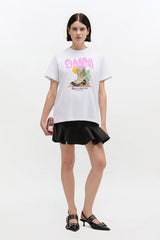 GANNI Discount White Western Boot Print T-shirt
