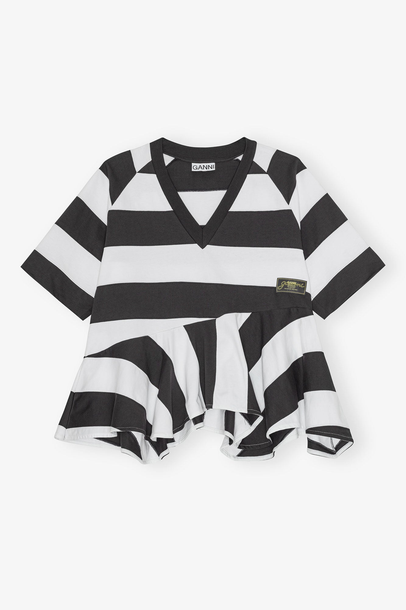 GANNI On Sale T-shirt in Heavy Cotton with Stripes