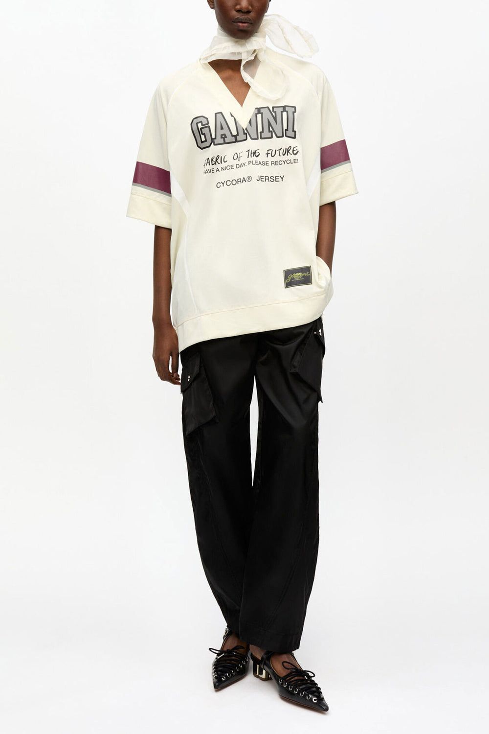GANNI For Sale Ivory GANNI League Oversized T-shirt