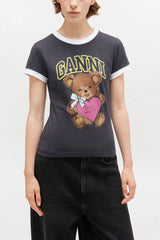 GANNI For Sale Black Cropped Teddy T-shirt