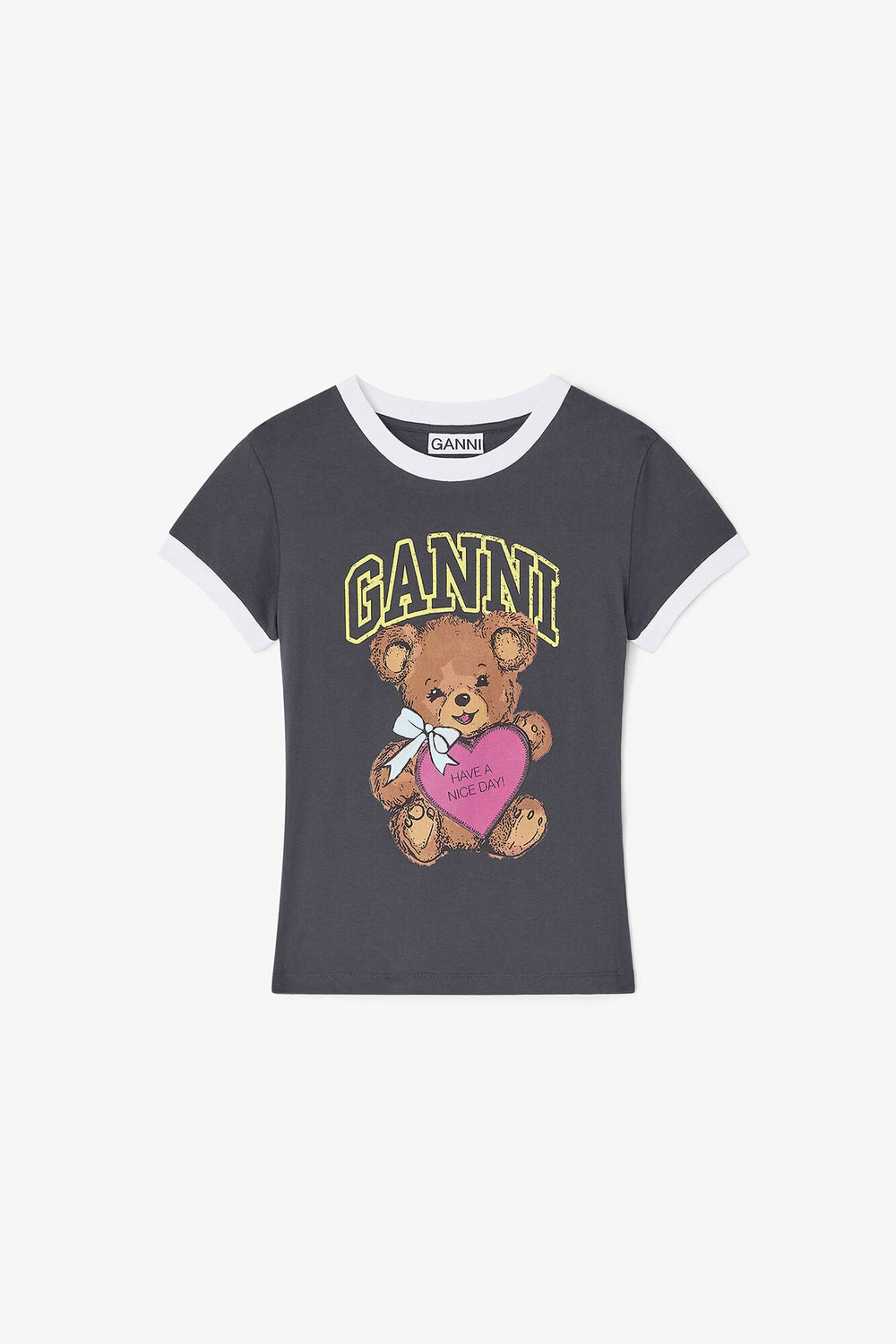 GANNI For Sale Black Cropped Teddy T-shirt