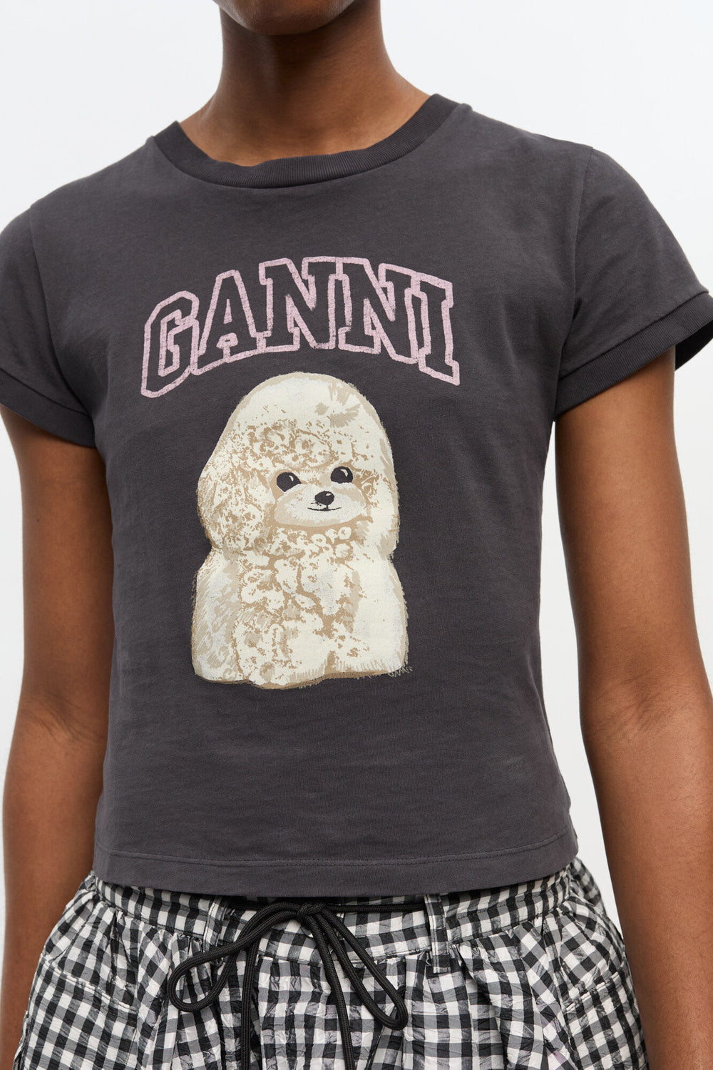 GANNI Online Black Poodle Baby Fit T-shirt