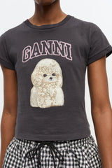 GANNI Online Black Poodle Baby Fit T-shirt
