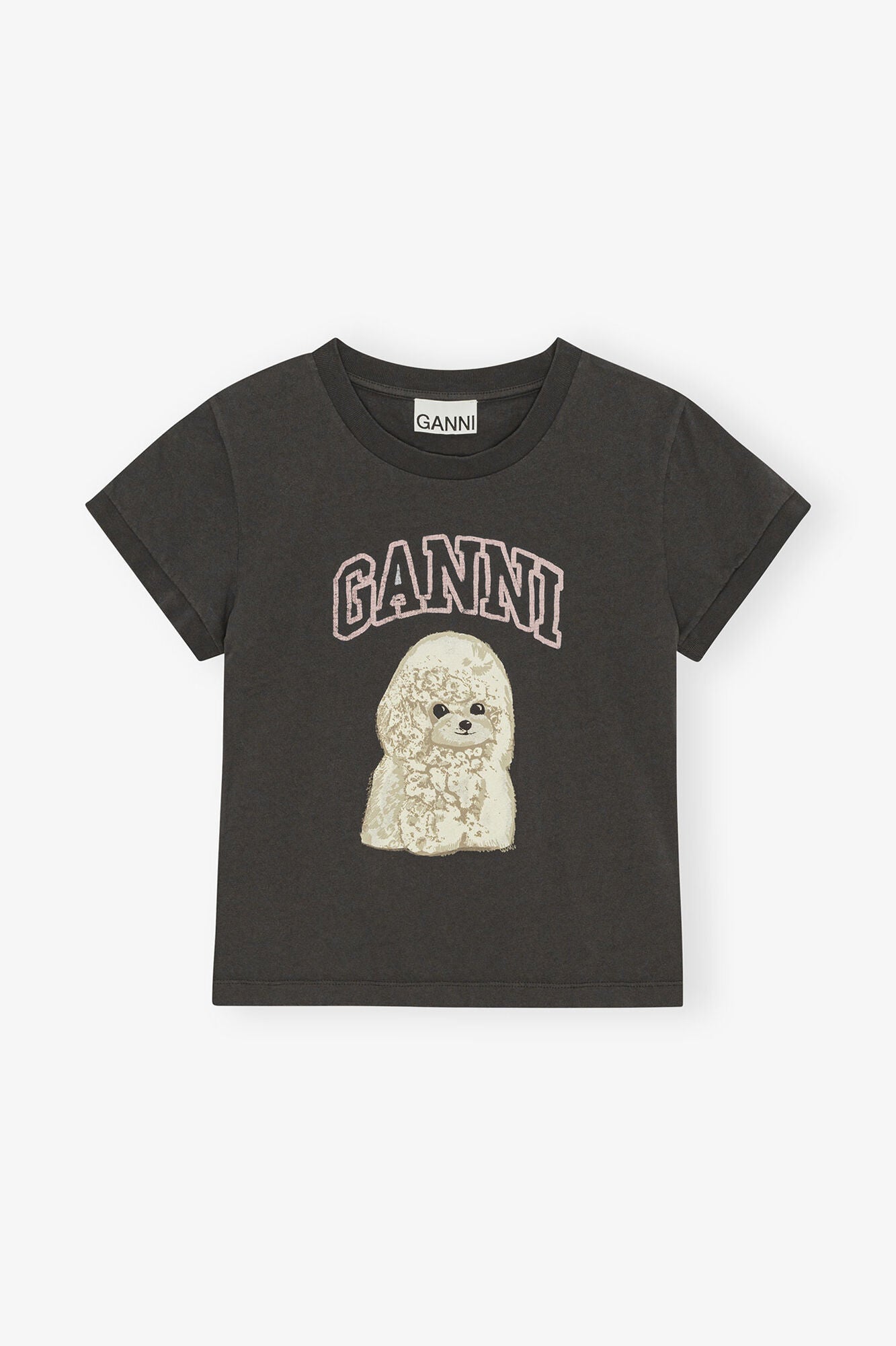 GANNI Online Black Poodle Baby Fit T-shirt
