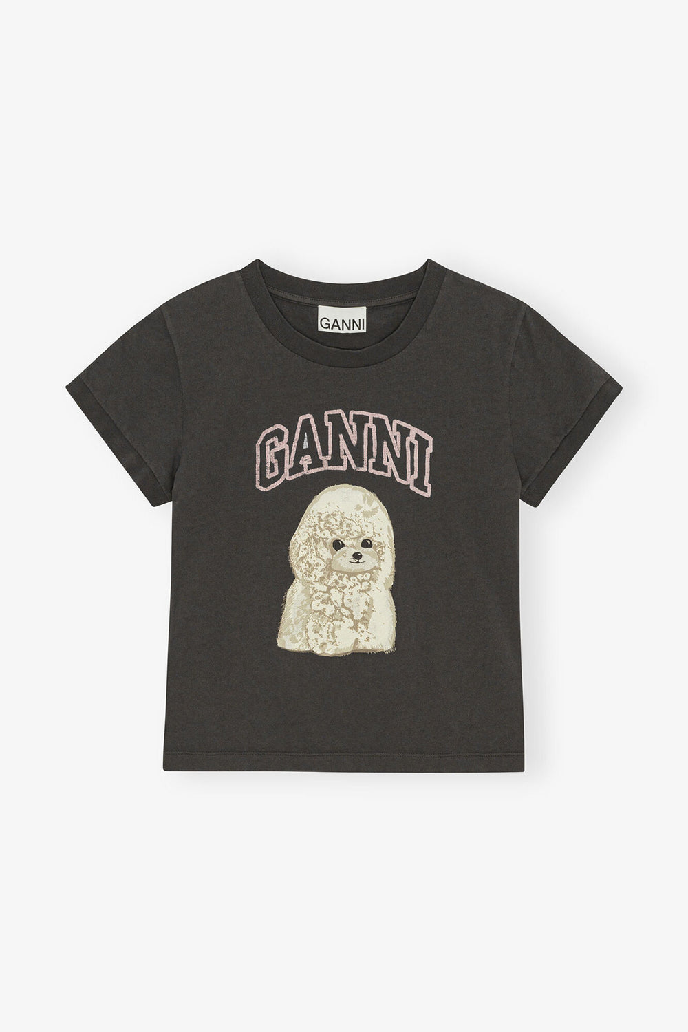 GANNI Online Black Poodle Baby Fit T-shirt