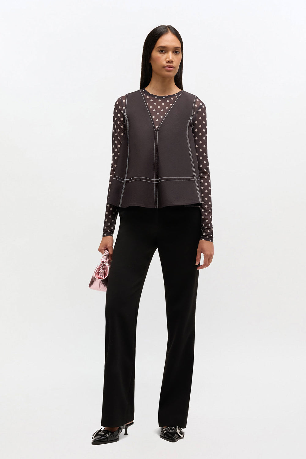 GANNI On Sale Black Cotton A-line Top