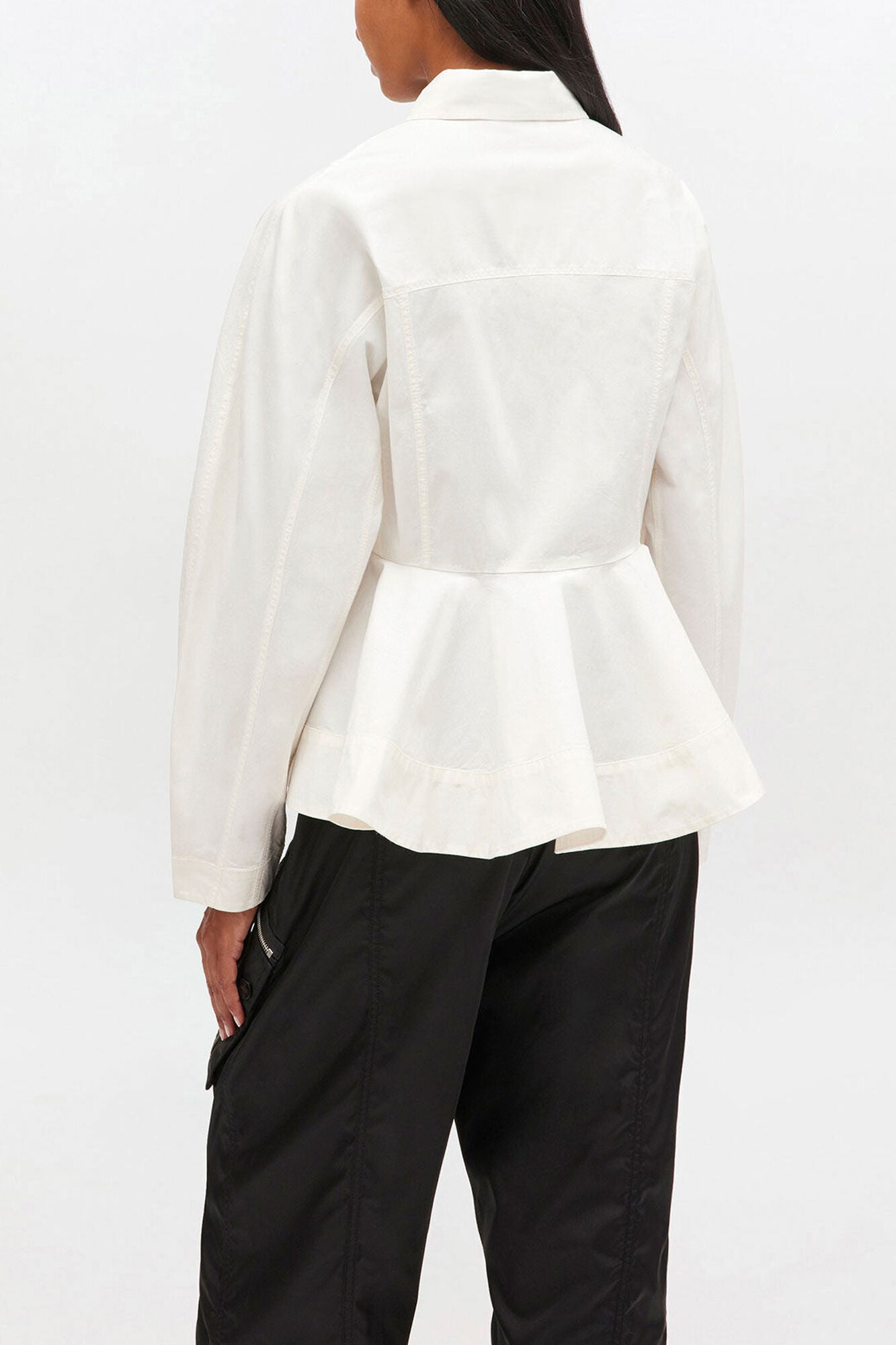 GANNI For Sale Ivory Peplum Shirt
