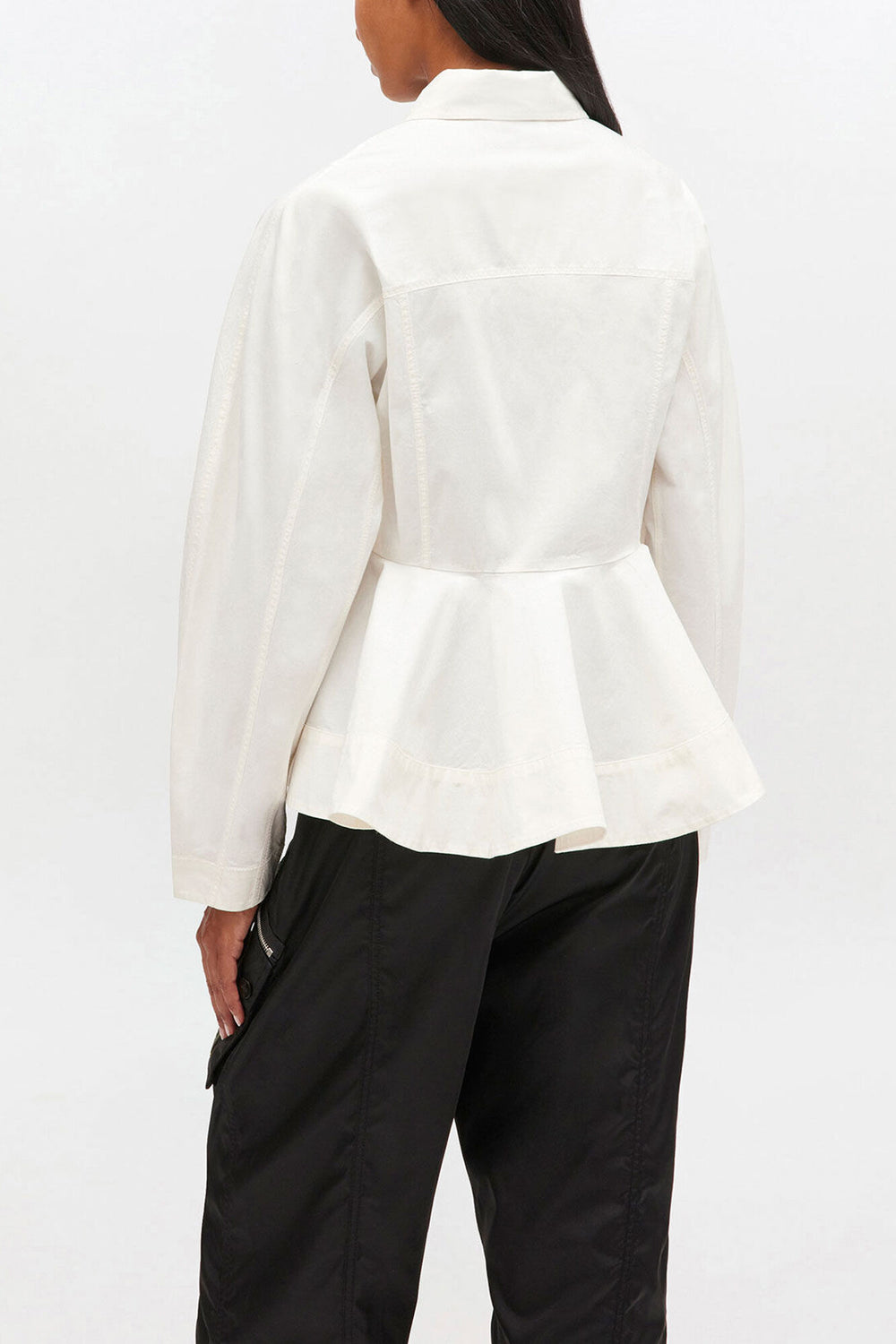 GANNI For Sale Ivory Peplum Shirt
