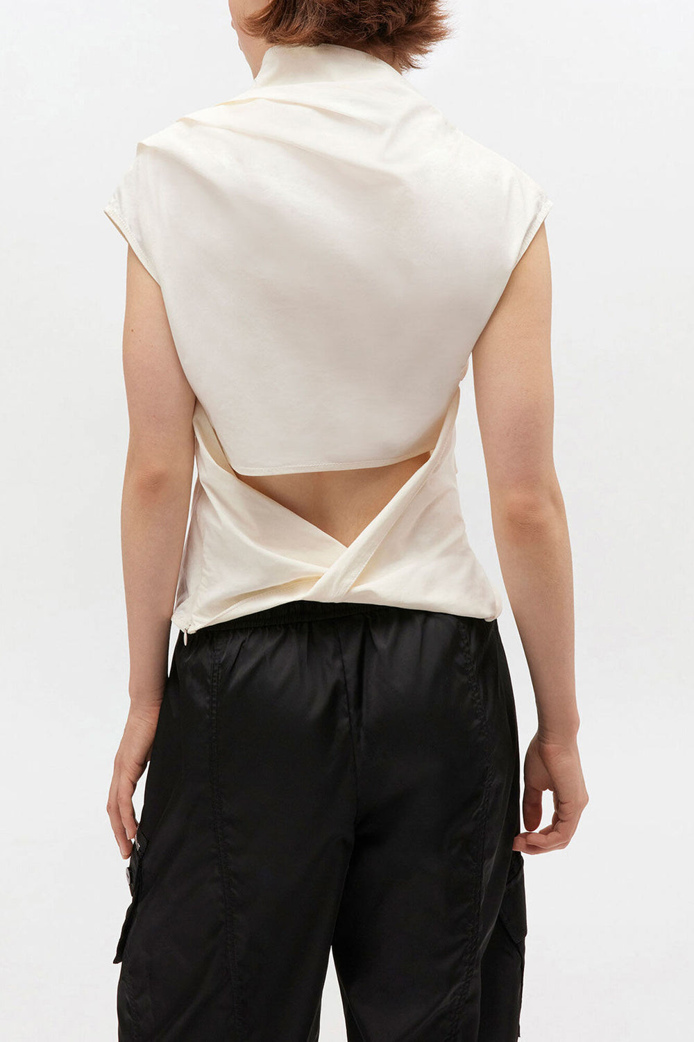 GANNI New Ivory Ruched Top