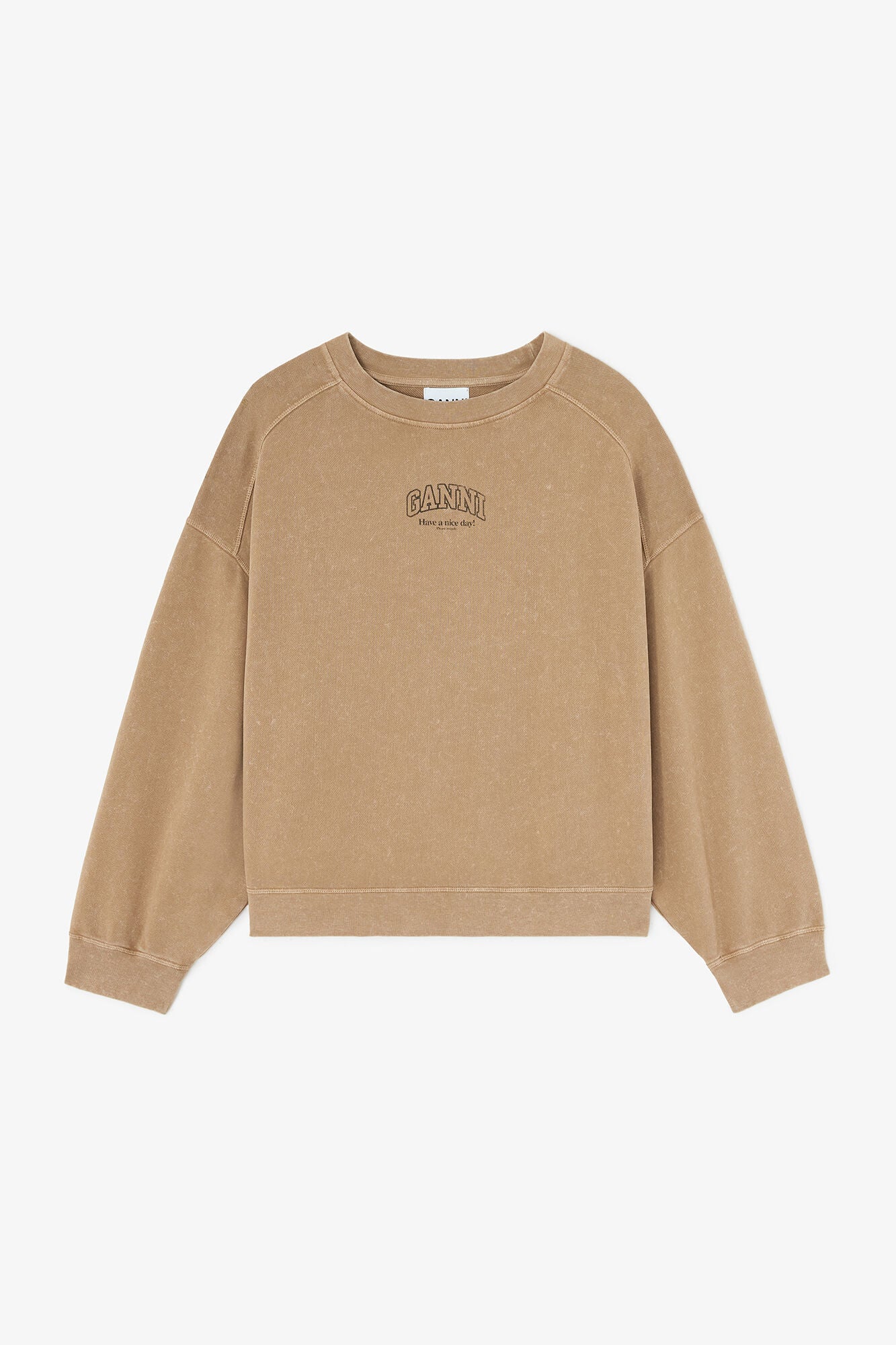 GANNI Discount Essentials Crewneck with Washed Effect