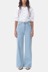 GANNI On Sale White Frill Collar Poplin Shirt