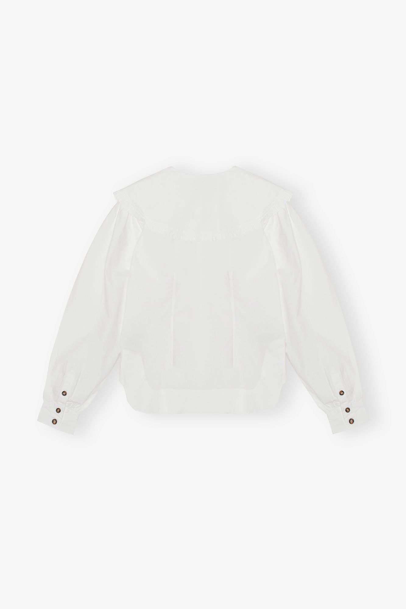 GANNI On Sale White Frill Collar Poplin Shirt