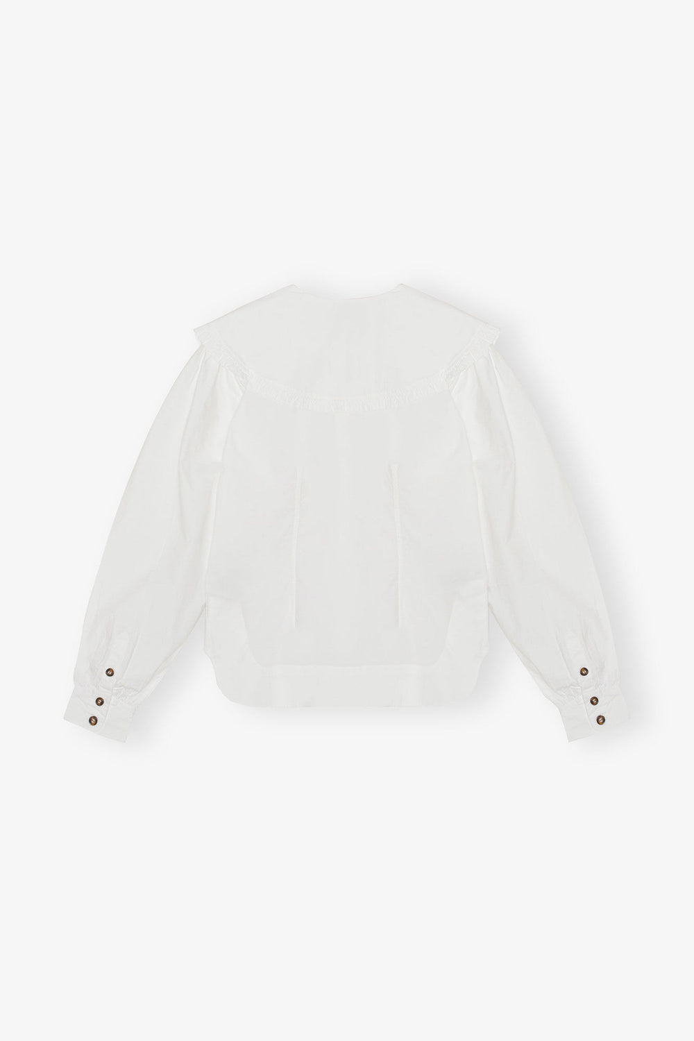 GANNI On Sale White Frill Collar Poplin Shirt