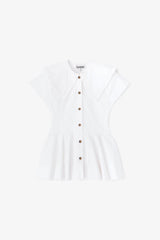 GANNI Outlet Short Cotton Ruffle Shirt