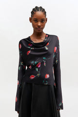 GANNI Hot Sale Printed Satin Blouse