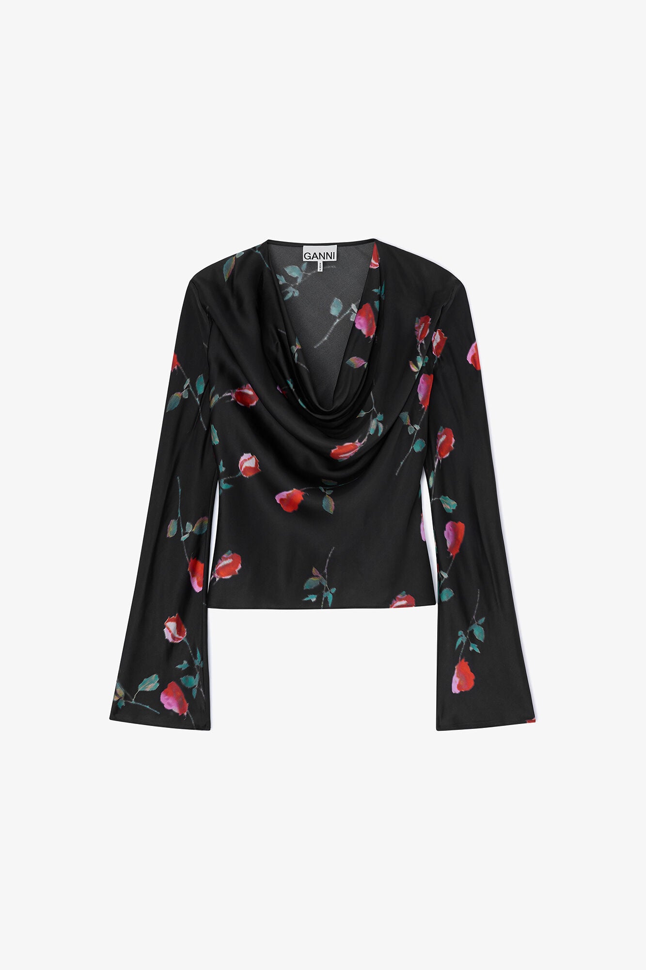 GANNI Hot Sale Printed Satin Blouse