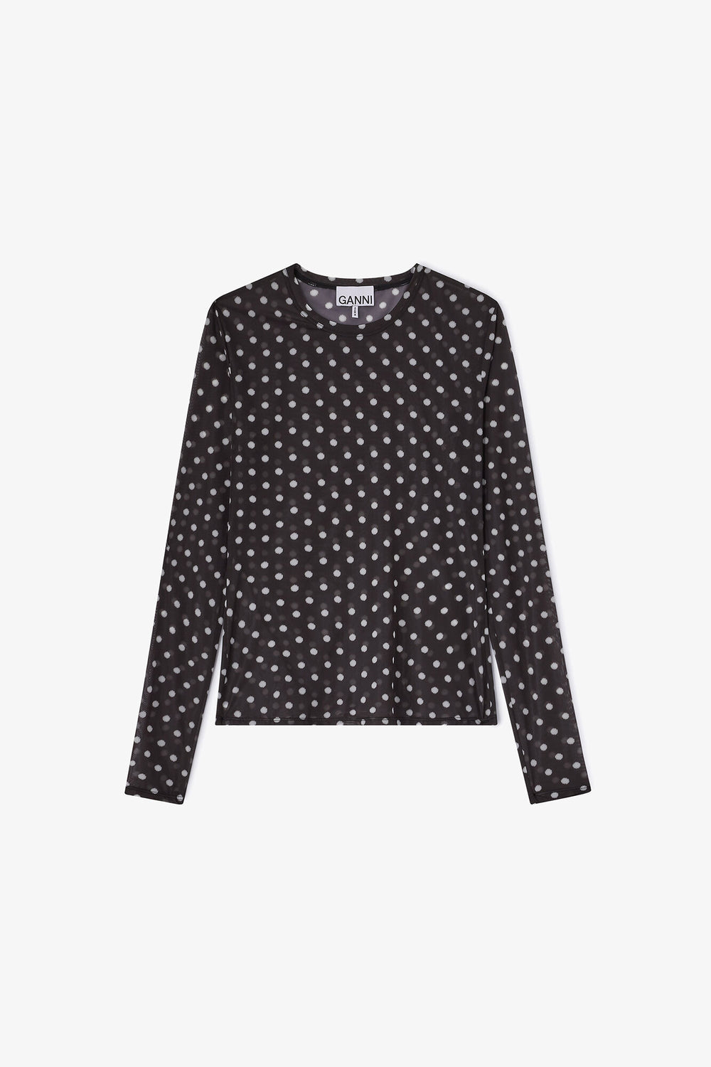 GANNI New Printed Sheer Long-sleeve Top