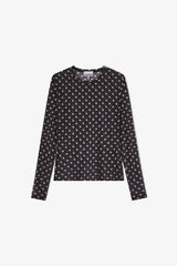 GANNI New Printed Sheer Long-sleeve Top