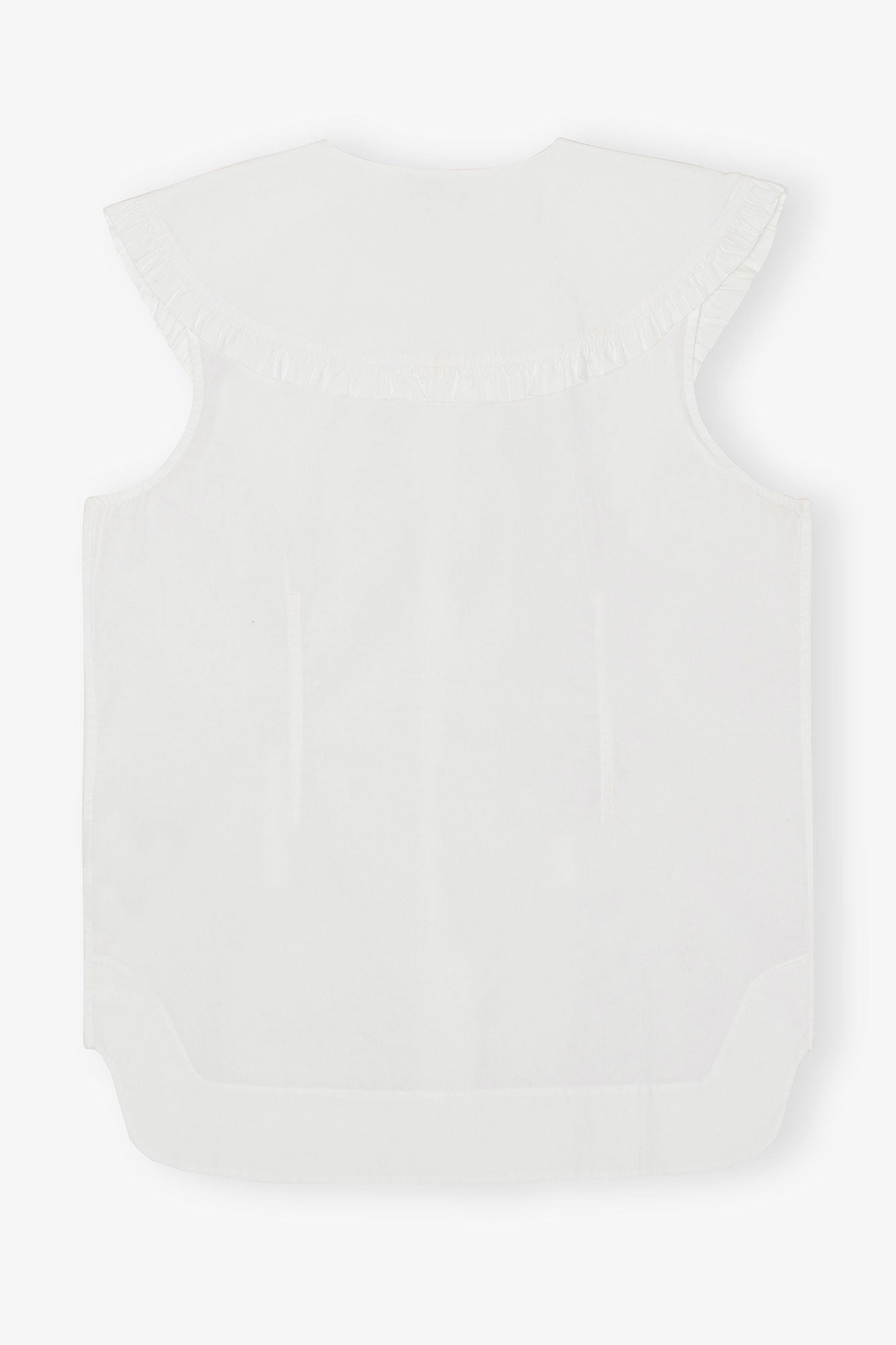 GANNI us Cotton Poplin Sleeveless Frill Collar Shirt