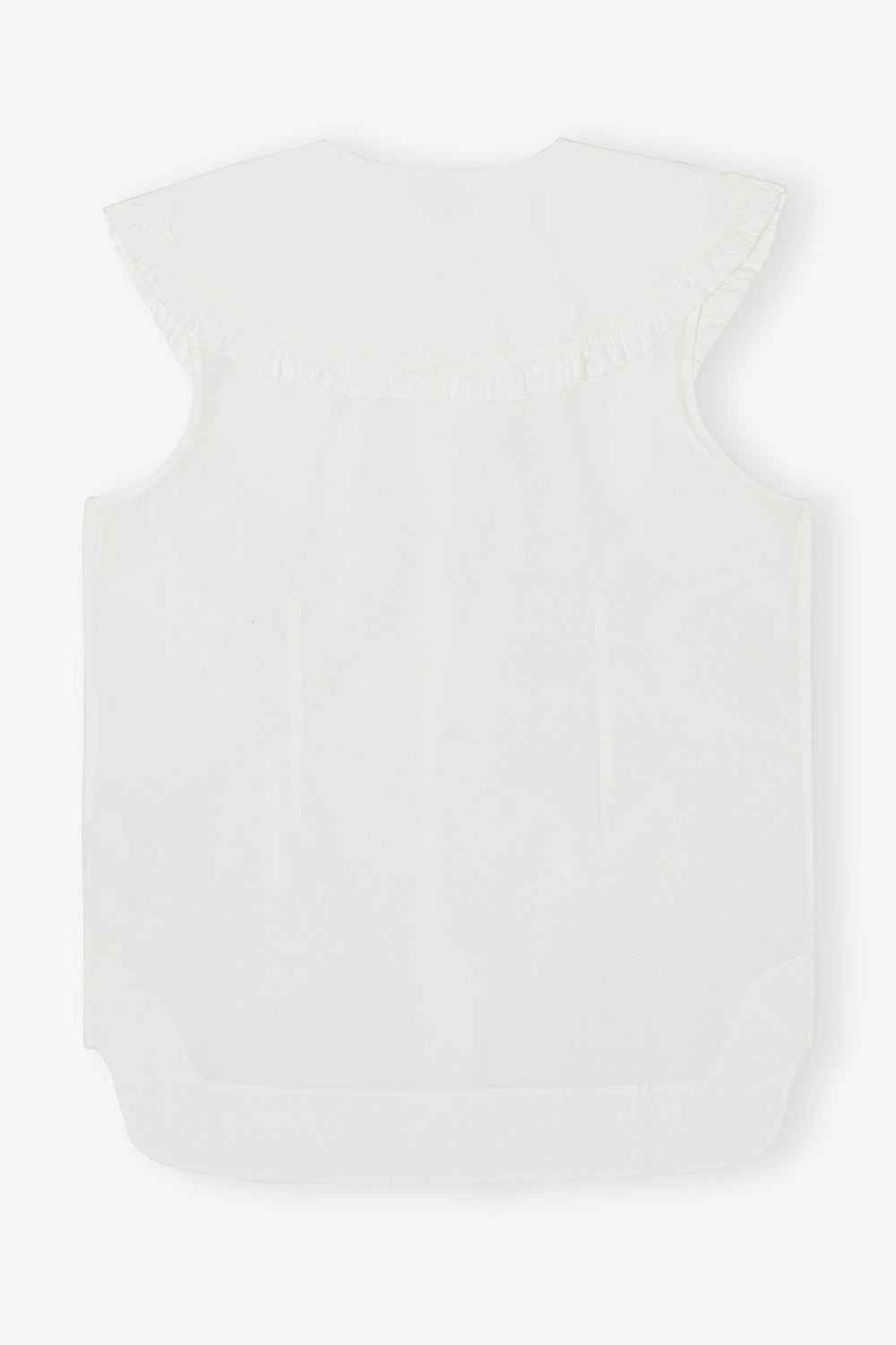 GANNI us Cotton Poplin Sleeveless Frill Collar Shirt