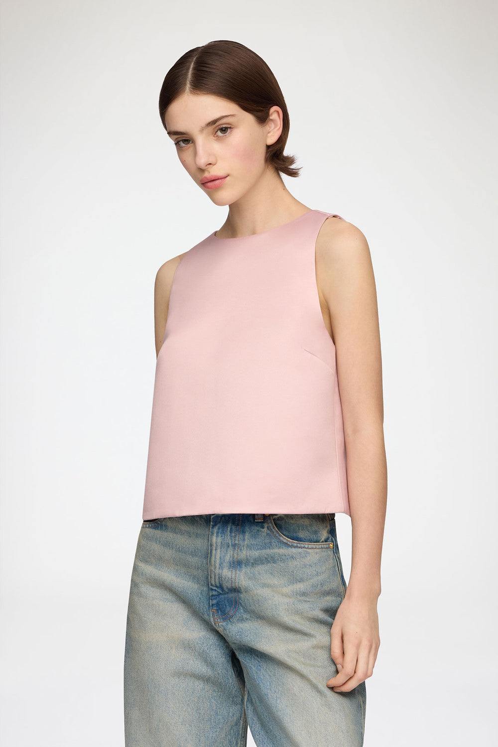 GANNI Sale Top in Pink Satin