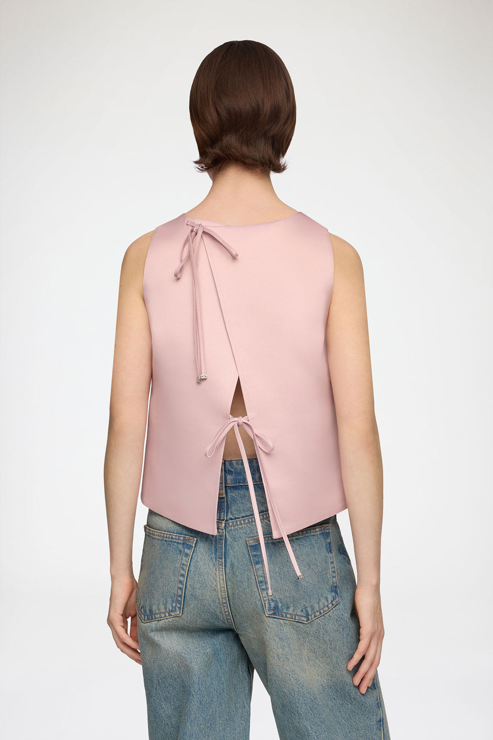 GANNI Sale Top in Pink Satin